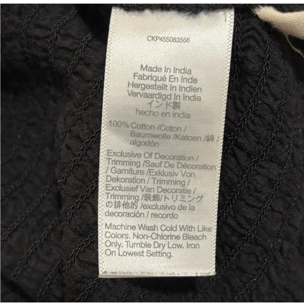 Madewell Lucie Smocked Top Medium Black Puff Sleeve Square Neck Cottagecore